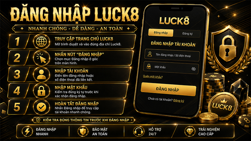 Hướng dẫn đăng nhập Luck8